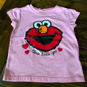 Pink short sleeved tee with Elmo graphic
